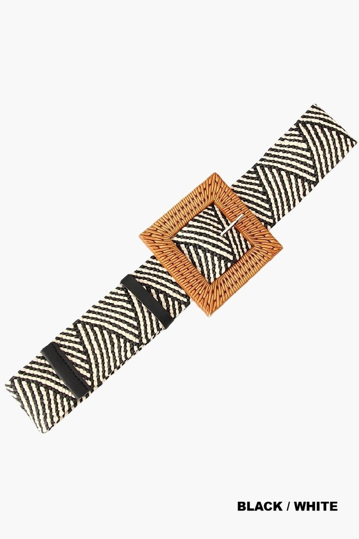 Bohemian Straw Square Pin Belt