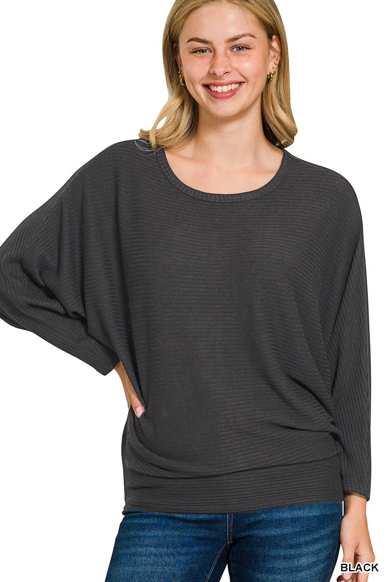 Black Ribbed Batwing