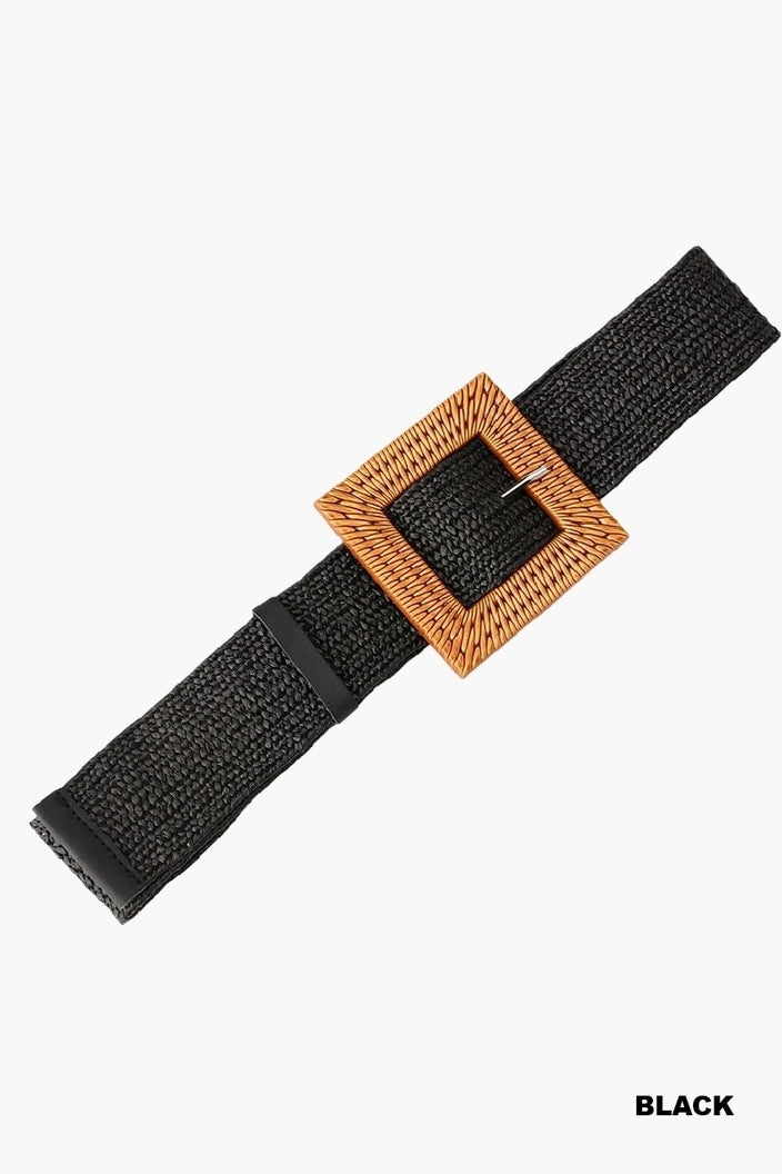 Bohemian Straw Square Pin Belt