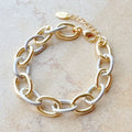 Cable Texture Two Tone Bracelet