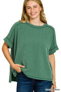 Ribbed Hunter Green Weekend Top