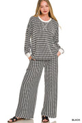 Black Stripe Pullover Set