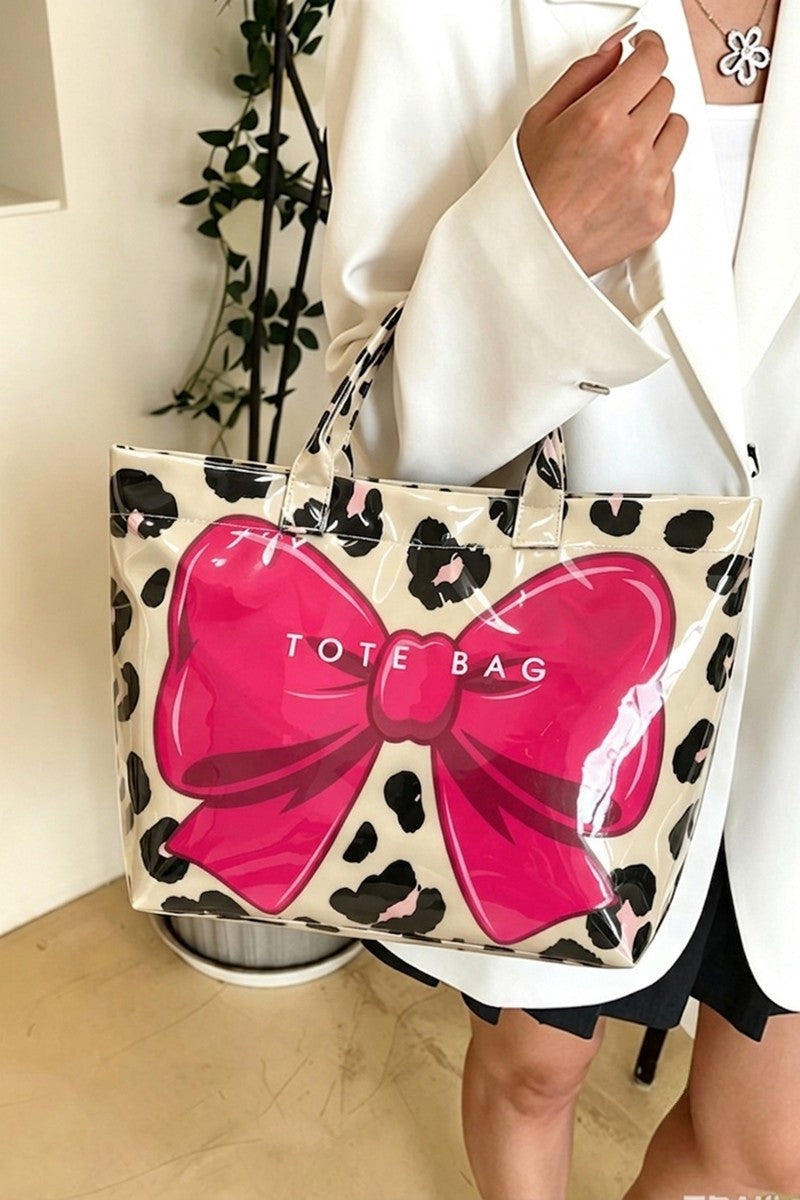 Leopard Bow Tote Bag