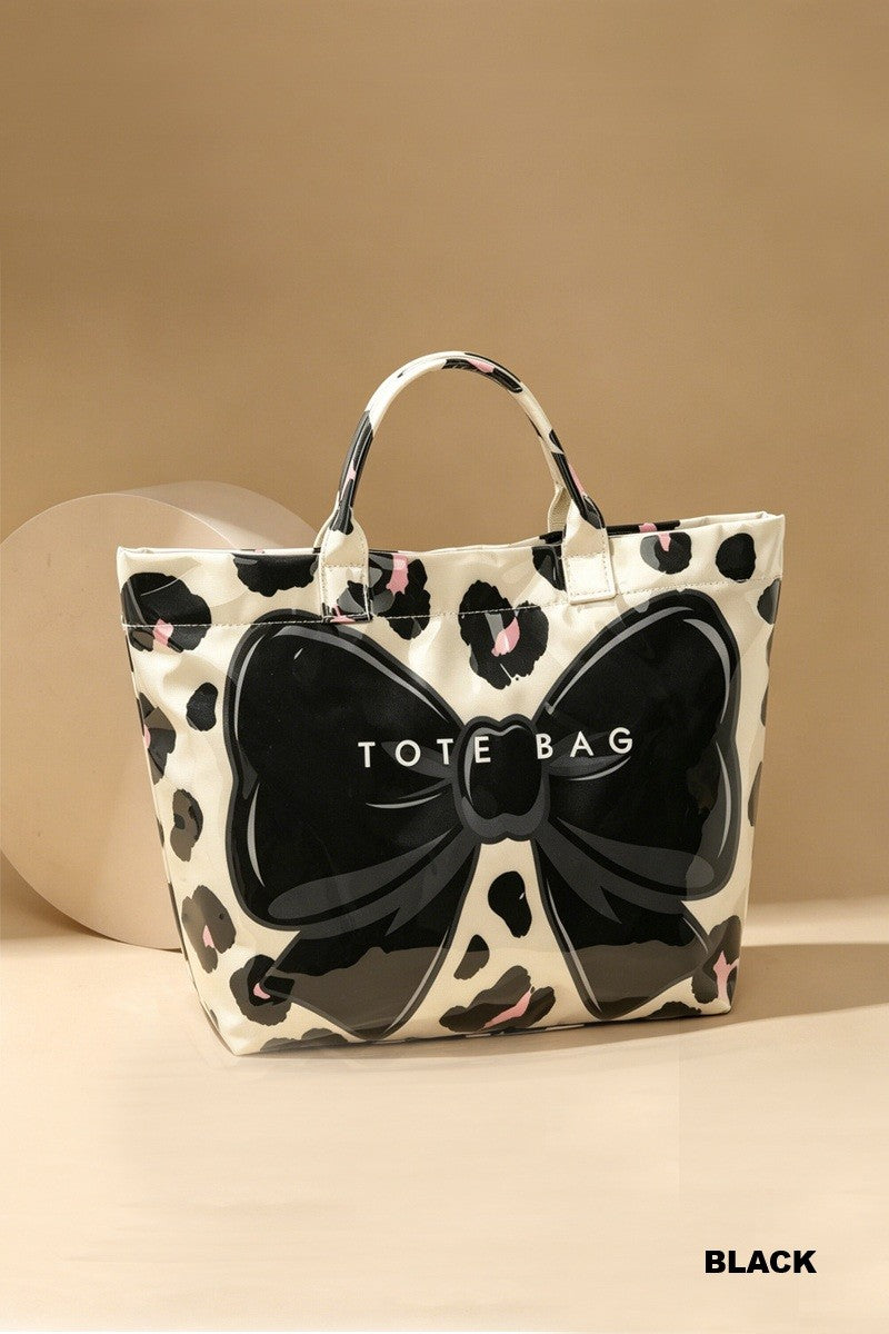 Leopard Bow Tote Bag