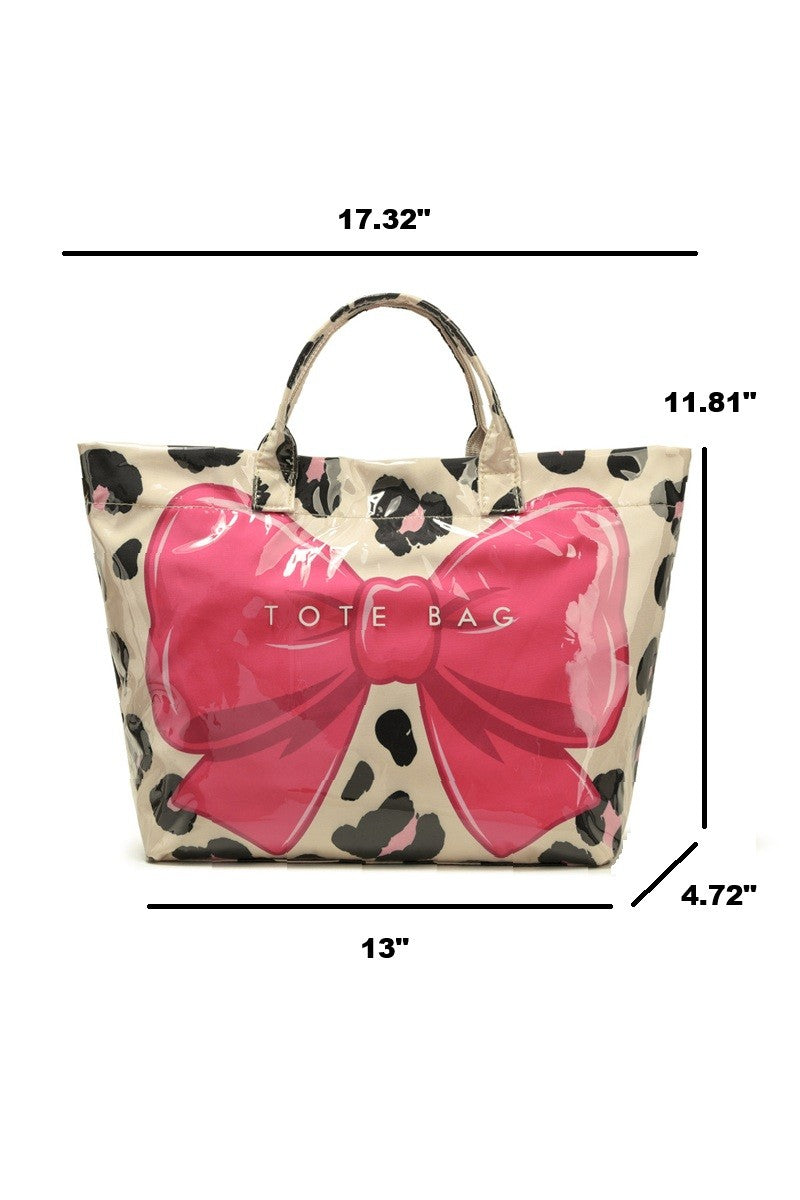 Leopard Bow Tote Bag