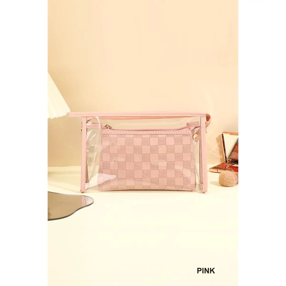 Duo Checkered Cosmetic Bag