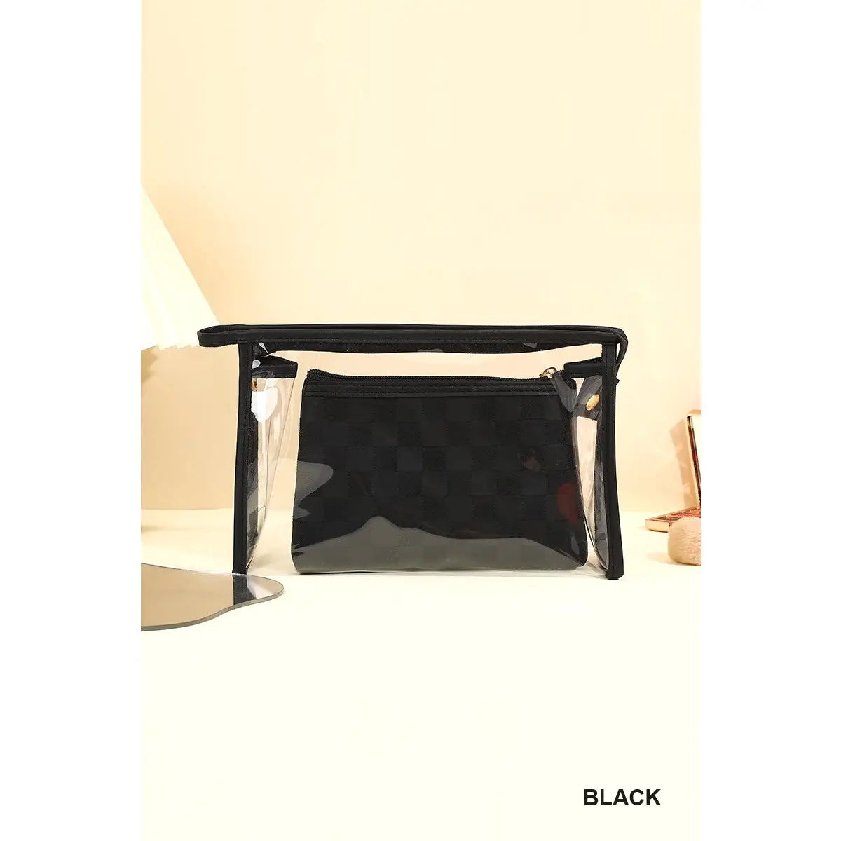 Duo Checkered Cosmetic Bag