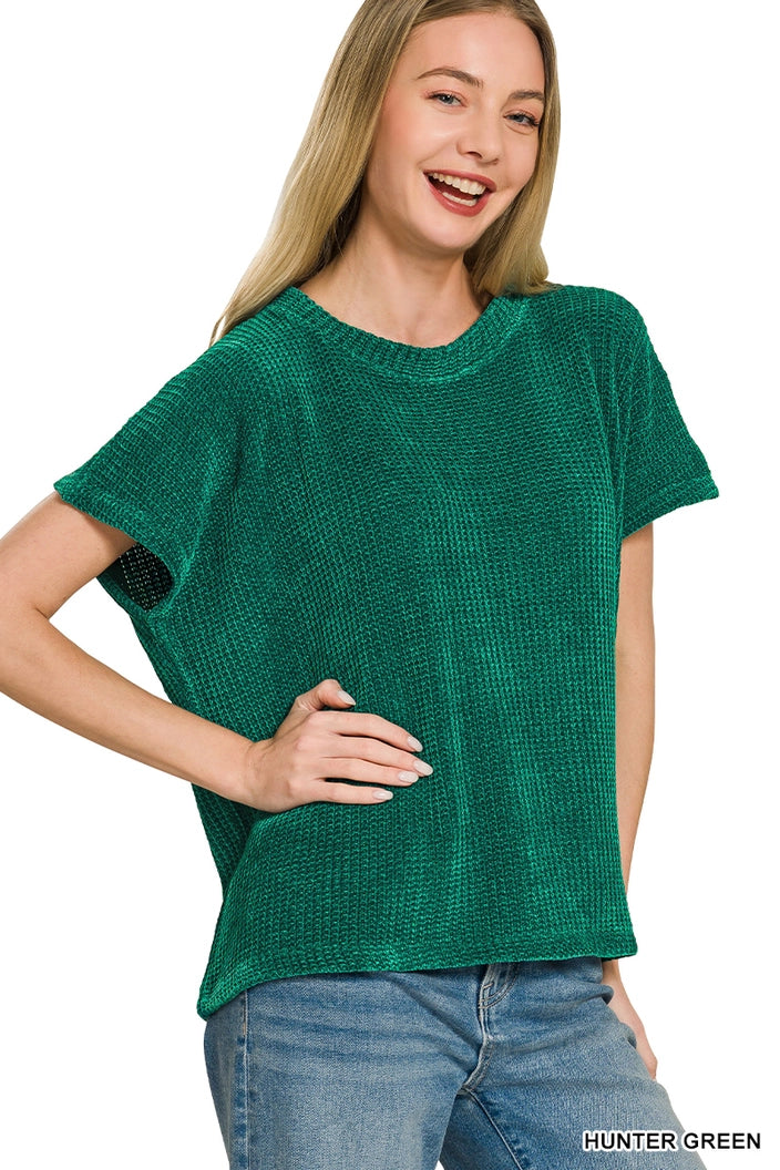 Green Chenille-igans Top