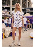 Purple Polka 2 piece short set