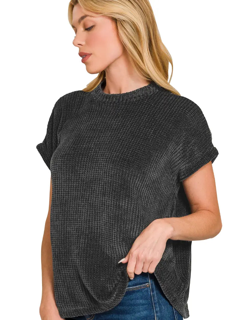 Black Chenille-igans Top