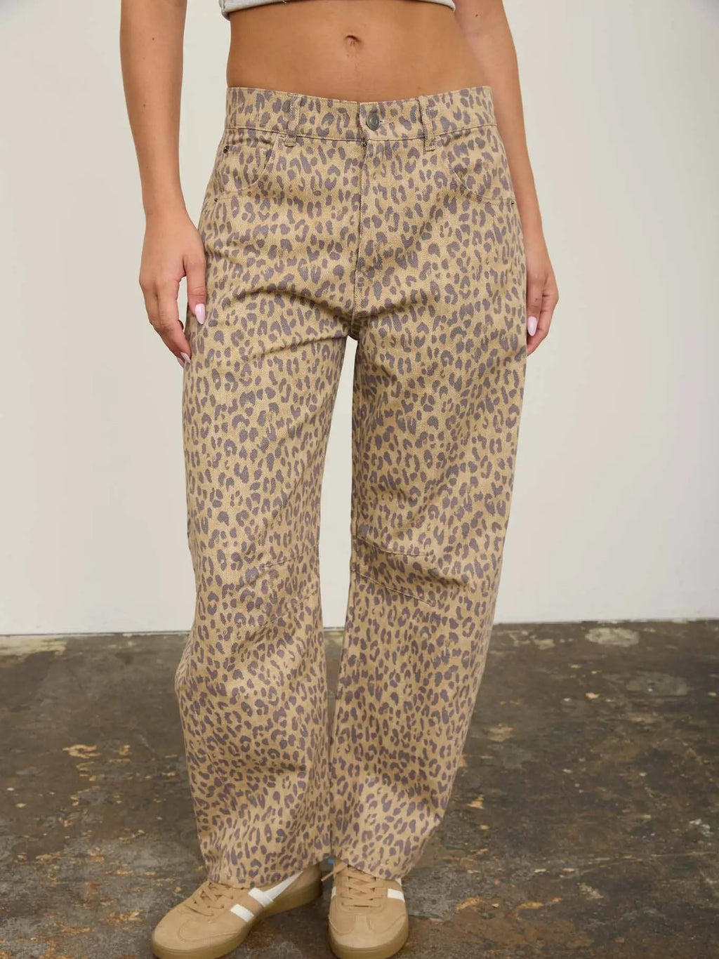 Leopard Barrel Jeans