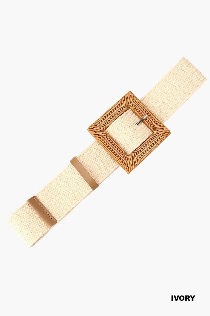 Bohemian Straw Square Pin Belt