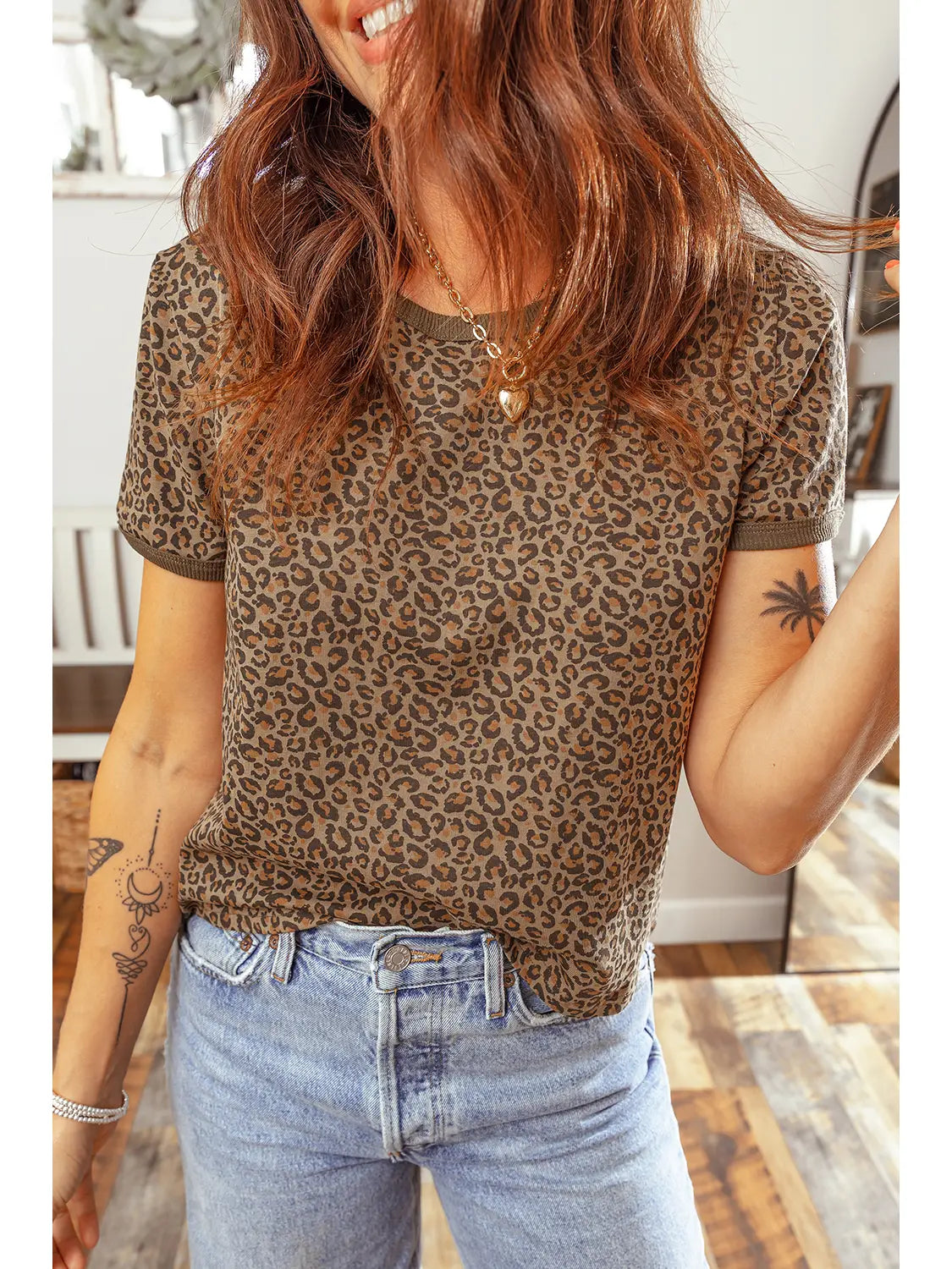 Fierce Leopard Khaki Tee