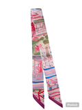 Graffiti Skinny Scarf-pink