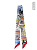 Graffiti Skinny Scarf-red