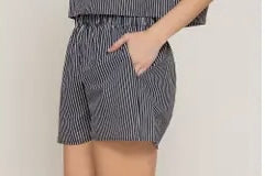 Striped Poplin Shorts