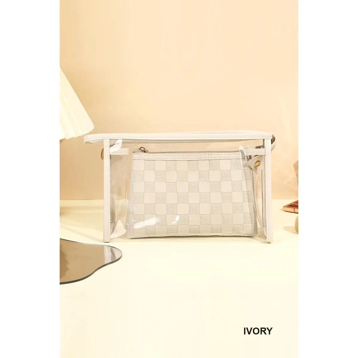 Duo Checkered Cosmetic Bag