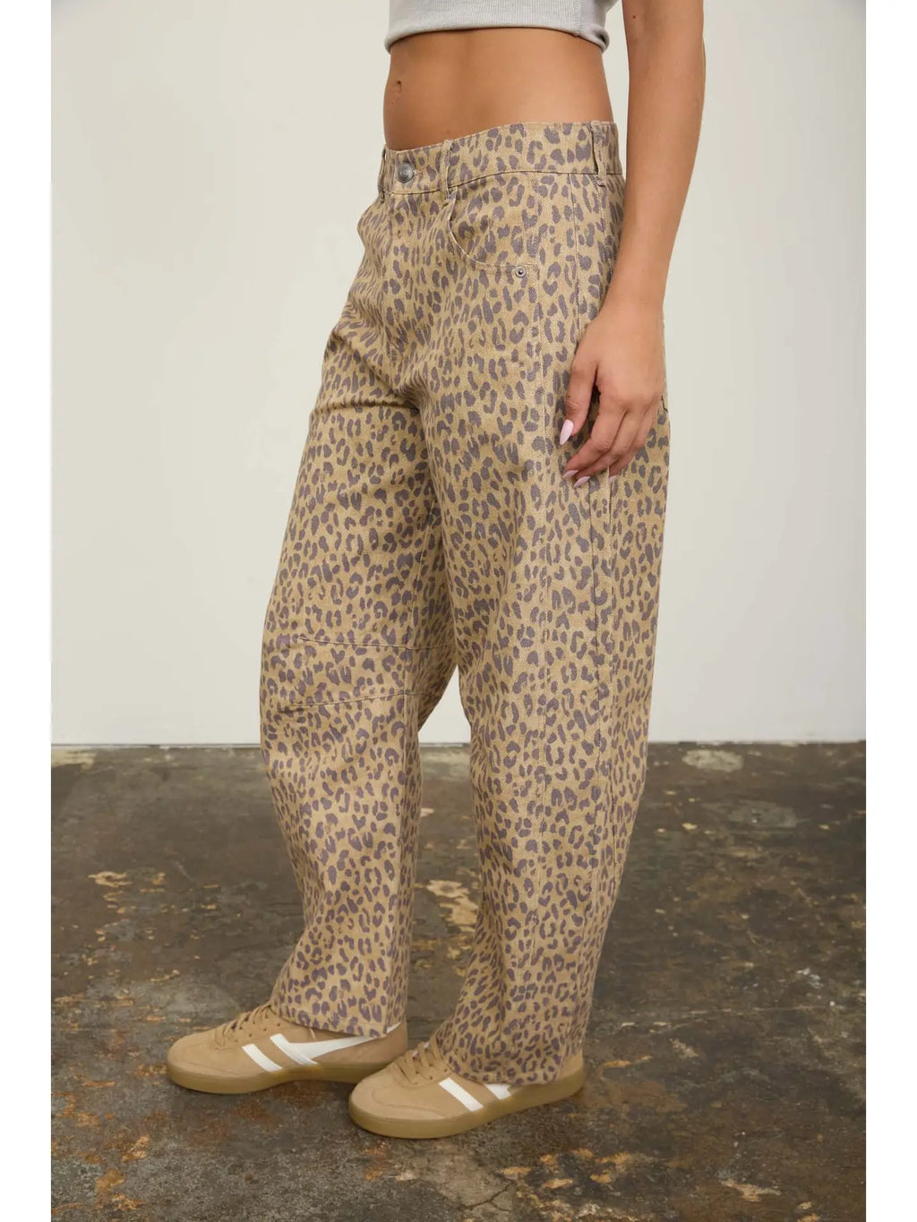 Leopard Barrel Jeans