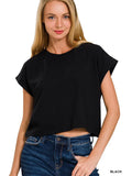 Cropped Black Tee