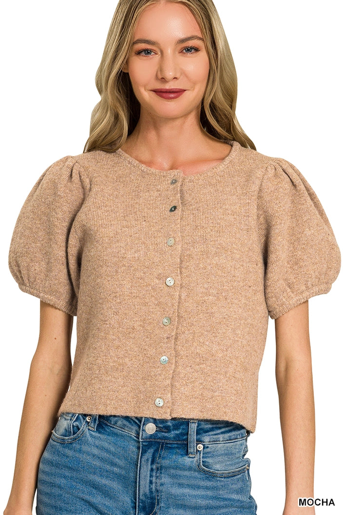 Mocha Puff Cardi