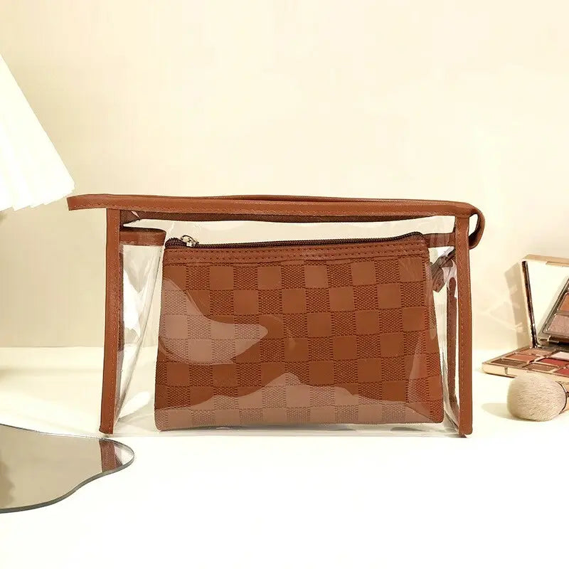 Duo Checkered Cosmetic Bag