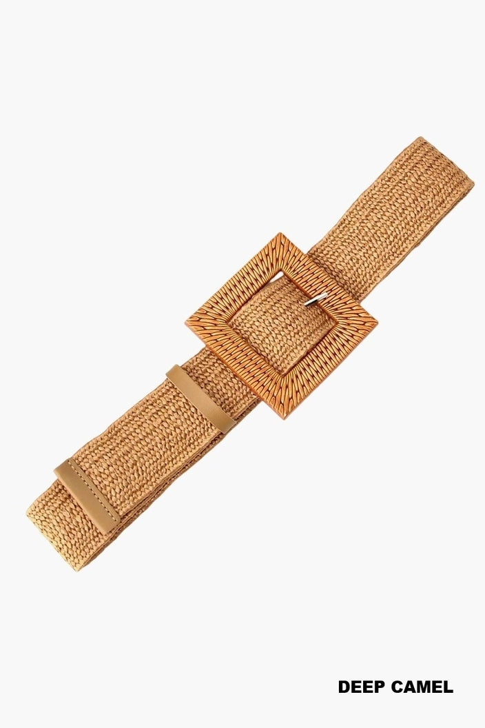 Bohemian Straw Square Pin Belt