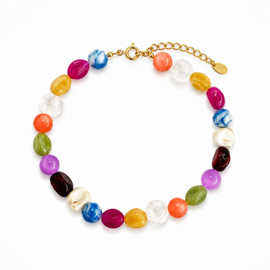 Color Pop Pebble Beaded Necklace