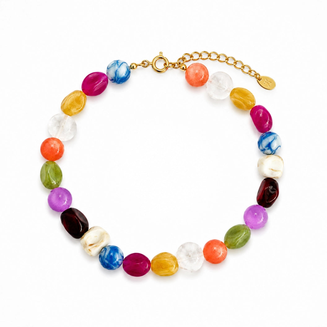 Color Pop Pebble Beaded Necklace